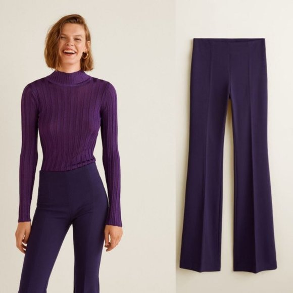 Mango Pants - NEW Mango Flare Violet Pants Size 2